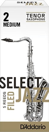 Rico Select Jazz Tenor Saxophone Reeds Filed 2M Box of 5 Reeds